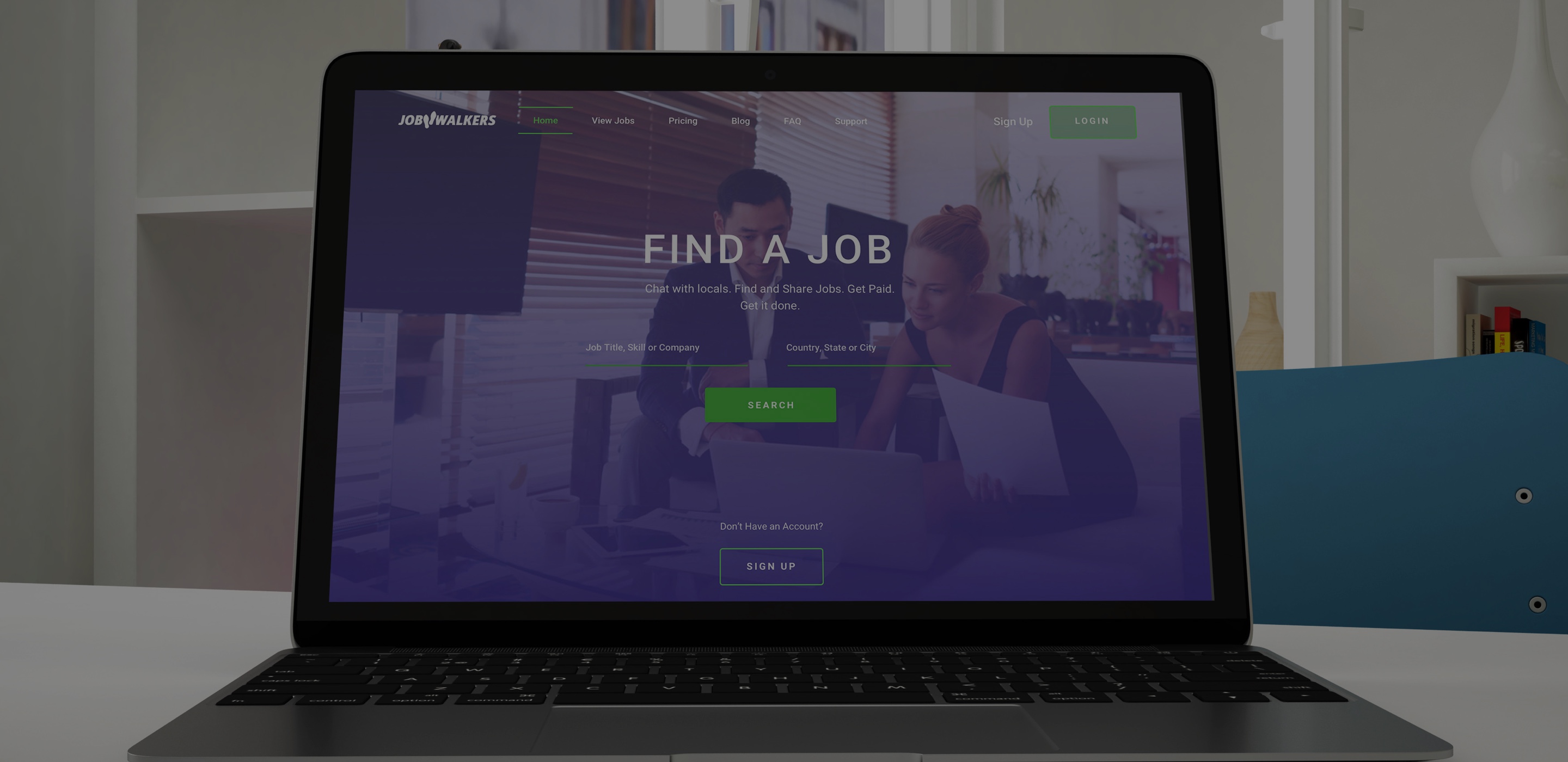 Jobwalkers Homepage Macbook
